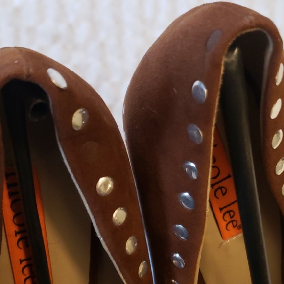 Nwt nicole Lee 10 platform heel brown studded - Picture 2 of 8